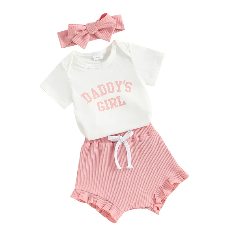 Toddler Girls 2-Piece Outfit Sleeveless Floral Print Top with Ruffle Shorts and Matching Headband Summer Set for Baby Girls