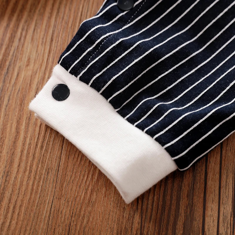 Newborn Clothes Handsome Gentleman Plaid Vest Formal Wear Comfortable And Soft Spring And Autumn Long Sleeved 0-18 Baby Jumpsuit